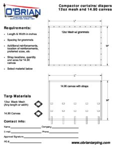 Compactor Curtain Build Sheet